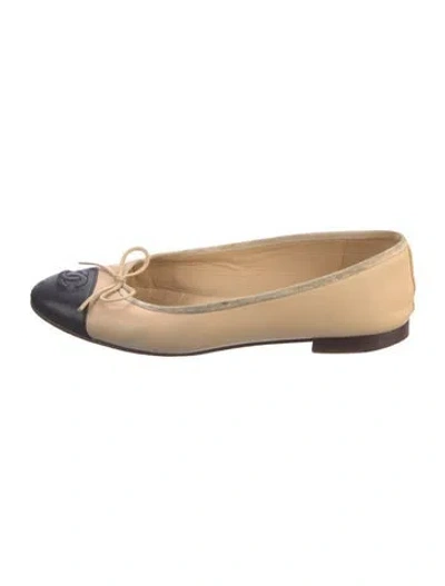 Pre-owned Chanel Vintage Interlocking Cc Logo Ballet Flats