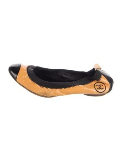Pre-owned Chanel Vintage Interlocking Cc Logo Ballet Flats