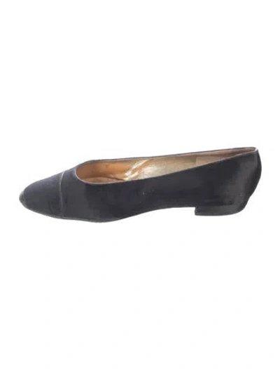 Pre-owned Chanel Vintage Interlocking Cc Logo Ballet Flats In Black