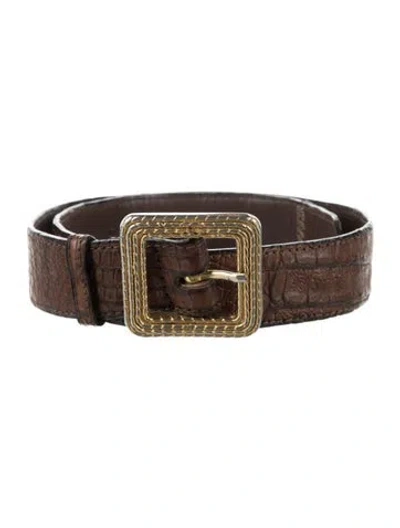Pre-owned Chanel Vintage Interlocking Cc Logo Belt In Brown