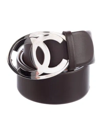 Pre-owned Chanel Vintage Interlocking Cc Logo Belt In Brown