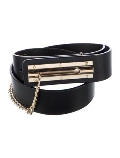 Pre-owned Chanel Vintage Interlocking Cc Logo Belt Kit In Black