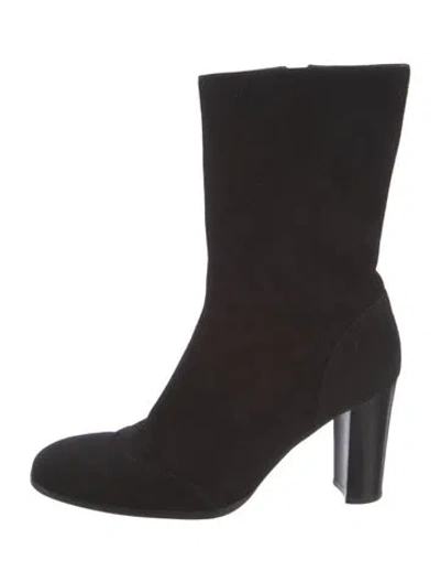Pre-owned Chanel Vintage Interlocking Cc Logo Boots In Black