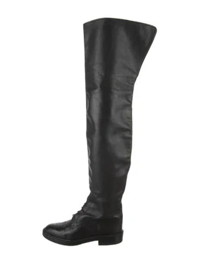 Pre-owned Chanel Vintage Interlocking Cc Logo Boots In Black