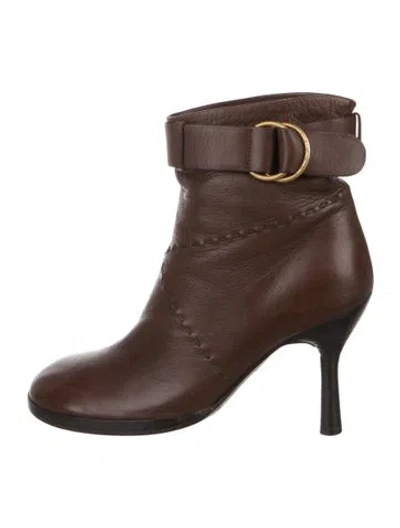 Pre-owned Chanel Vintage Interlocking Cc Logo Boots In Brown