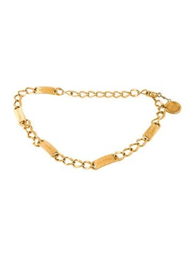 Pre-owned Chanel Vintage Interlocking Cc Logo Chain-link Belt In Gold