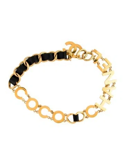 Pre-owned Chanel Vintage Interlocking Cc Logo Chain-link Belt In Multi