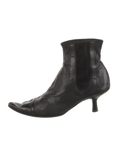 Pre-owned Chanel Vintage Interlocking Cc Logo Chelsea Boots In Black