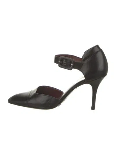 Pre-owned Chanel Vintage Interlocking Cc Logo D'orsay Pumps In Black