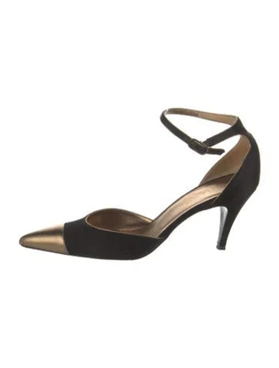 Pre-owned Chanel Vintage Interlocking Cc Logo D'orsay Pumps In Multi