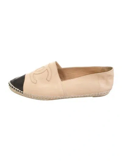 Pre-owned Chanel Vintage Interlocking Cc Logo Espadrilles In Black/neutrals