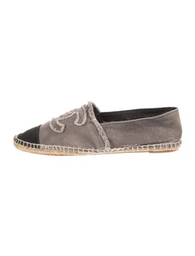 Pre-owned Chanel Vintage Interlocking Cc Logo Espadrilles In Blue