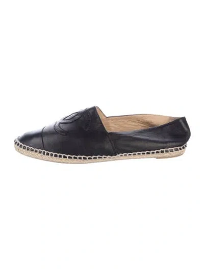 Pre-owned Chanel Vintage Interlocking Cc Logo Espadrilles In Blue
