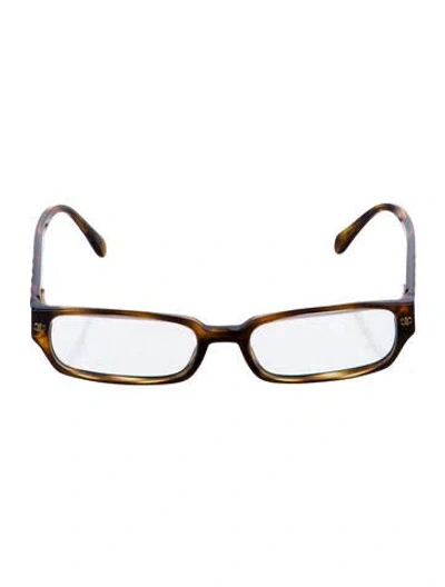 Pre-owned Chanel Vintage Interlocking Cc Logo Eyeglasses In Brown
