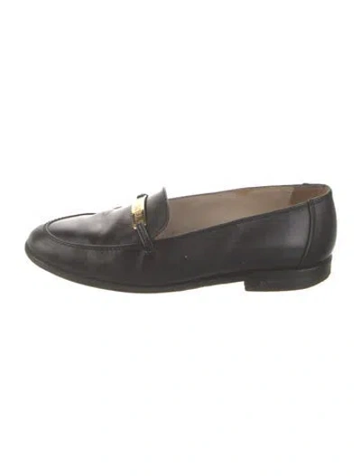 Pre-owned Chanel Vintage Interlocking Cc Logo Loafers In Black