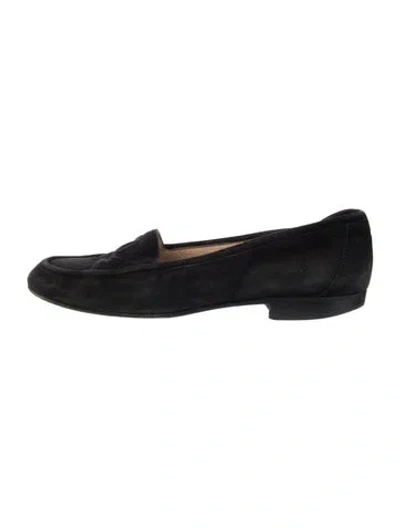 Pre-owned Chanel Vintage Interlocking Cc Logo Loafers In Black