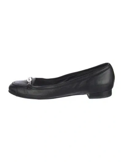 Pre-owned Chanel Vintage Interlocking Cc Logo Loafers In Black