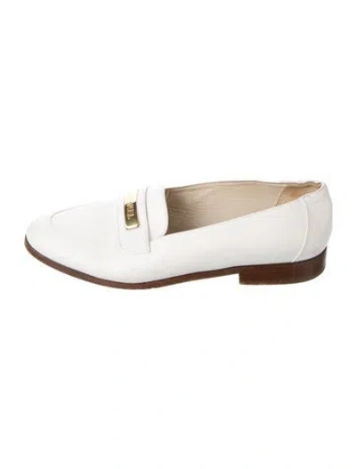 Pre-owned Chanel Vintage Interlocking Cc Logo Loafers In White