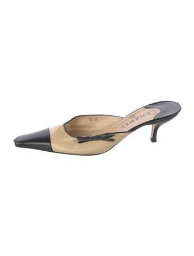 Pre-owned Chanel Vintage Interlocking Cc Logo Mules