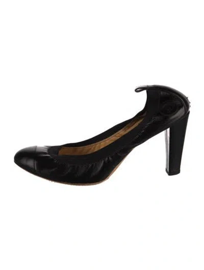 Pre-owned Chanel Vintage Interlocking Cc Logo Mules In Black