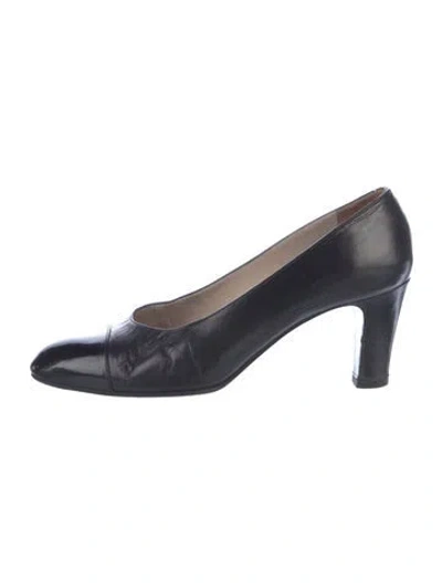 Pre-owned Chanel Vintage Interlocking Cc Logo Pumps In Blue