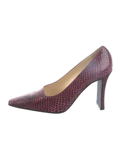 Pre-owned Chanel Vintage Interlocking Cc Logo Pumps In Burgundy