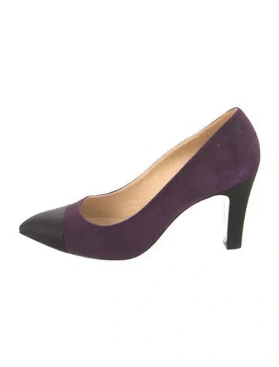 Pre-owned Chanel Vintage Interlocking Cc Logo Pumps In Purple