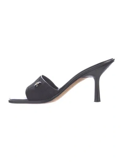 Pre-owned Chanel Vintage Interlocking Cc Logo Slides In Black