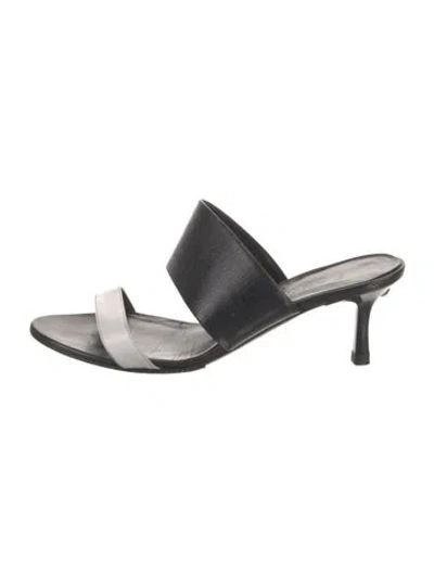 Pre-owned Chanel Vintage Interlocking Cc Logo Slides In Black