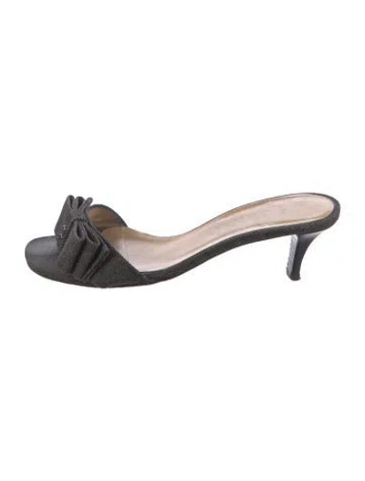 Pre-owned Chanel Vintage Interlocking Cc Logo Slides In Black