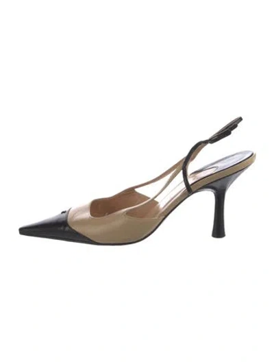Pre-owned Chanel Vintage Interlocking Cc Logo Slingback Pumps