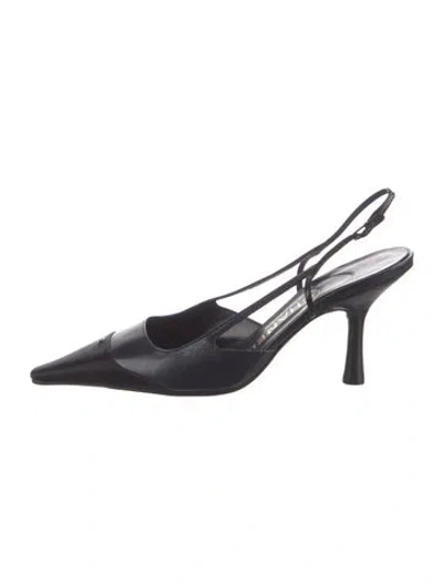 Pre-owned Chanel Vintage Interlocking Cc Logo Slingback Pumps In Black