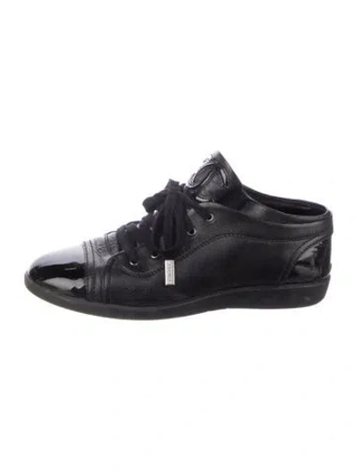 Pre-owned Chanel Vintage Interlocking Cc Logo Sneakers In Black