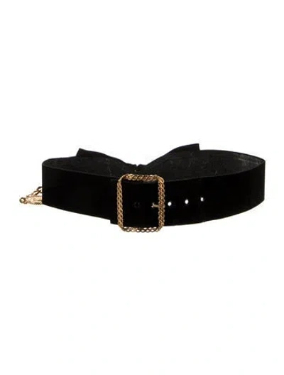 Pre-owned Chanel Vintage Interlocking Cc Logo Waist Belt In Black