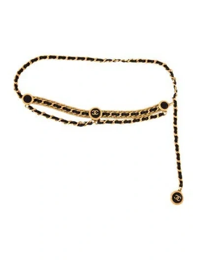 Pre-owned Chanel Vintage Interlocking Cc Logo Waist Belt In Multi