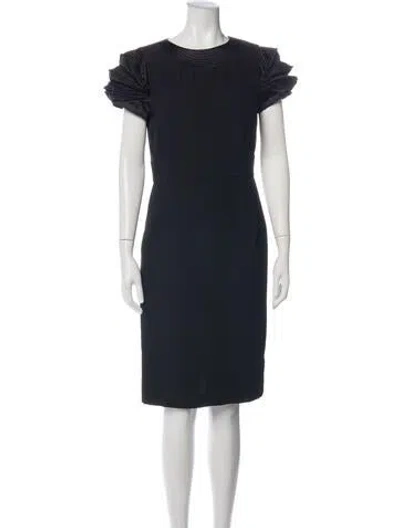 Pre-owned Chanel Vintage Knee-length Dress In Black/blue