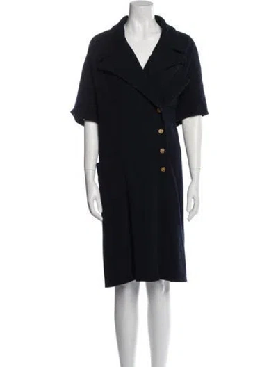 Pre-owned Chanel Vintage Knee-length Dress In Blue