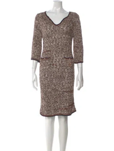 Pre-owned Chanel Vintage Knee-length Dress In Brown