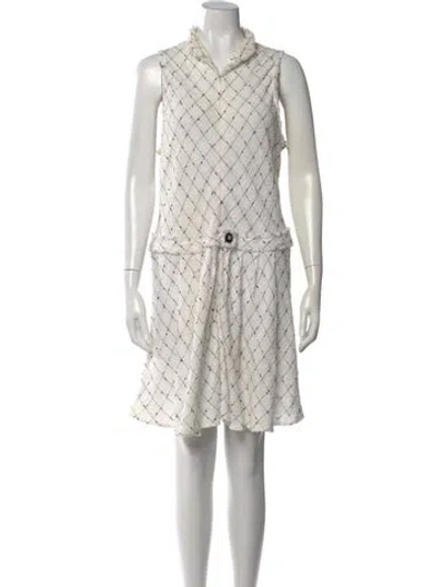 Pre-owned Chanel Vintage Knee-length Dress In White