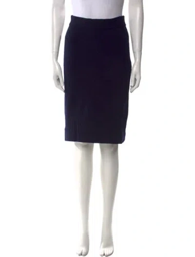 Pre-owned Chanel Vintage Knee-length Skirt In Blue