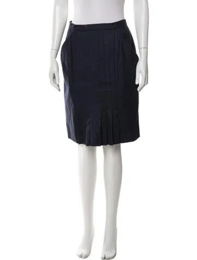 Pre-owned Chanel Vintage Knee-length Skirt In Blue