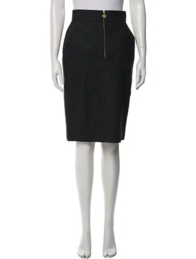 Pre-owned Chanel Vintage Knee-length Skirt In Gray