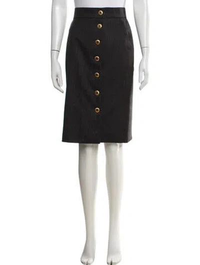 Pre-owned Chanel Vintage Knee-length Skirt In Grey