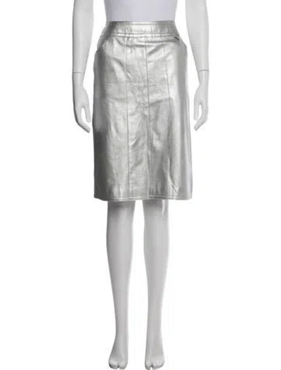 Pre-owned Chanel Vintage Knee-length Skirt In Silver