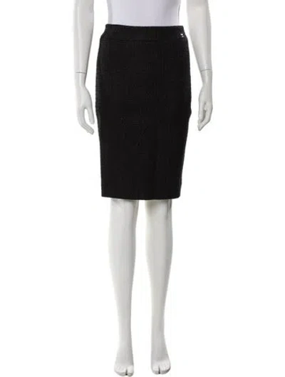 Pre-owned Chanel Vintage Knee-length Skirt W/ Tags In Black