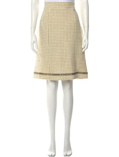 Pre-owned Chanel Vintage Knee-length Skirt In Yellow