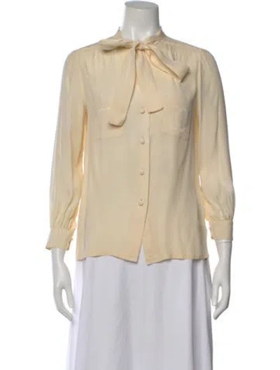 Pre-owned Chanel Vintage Late 1980's - Early 1990's Blouse In Neutral