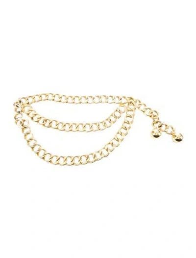 Pre-owned Chanel Vintage Late 1980's - Early 1990's Chain-link Belt In Gold