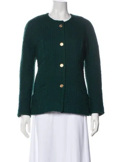 Pre-owned Chanel Vintage Late 1980's - Early 1990's Evening Jacket In Green