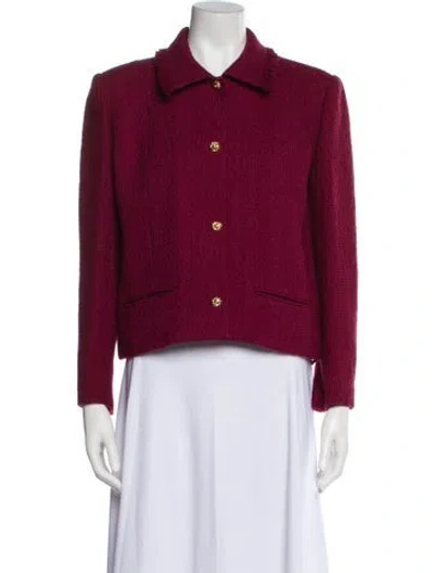 Pre-owned Chanel Vintage Late 1980's - Early 1990's Jacket In Burgundy
